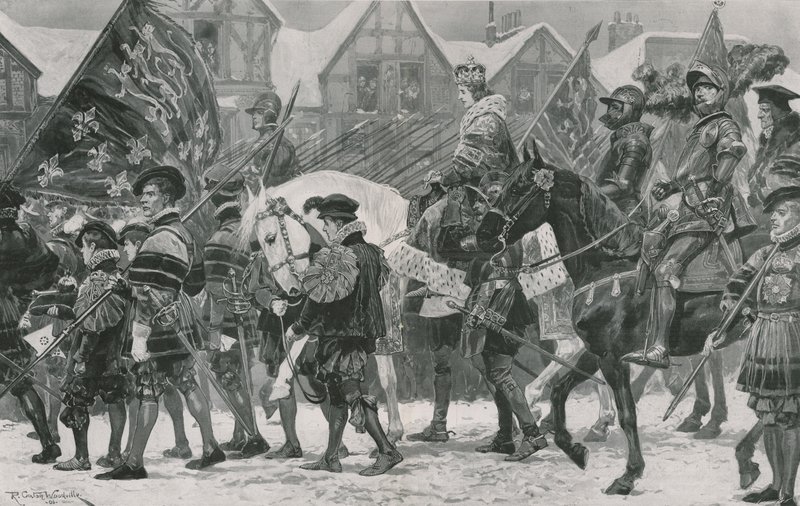 Edvard VI:s kröningsprocession genom London av Richard Caton Woodville