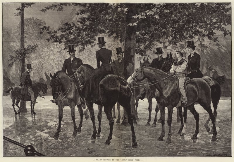 En skarp dusch i raden, Hyde Park av Richard Caton Woodville junior