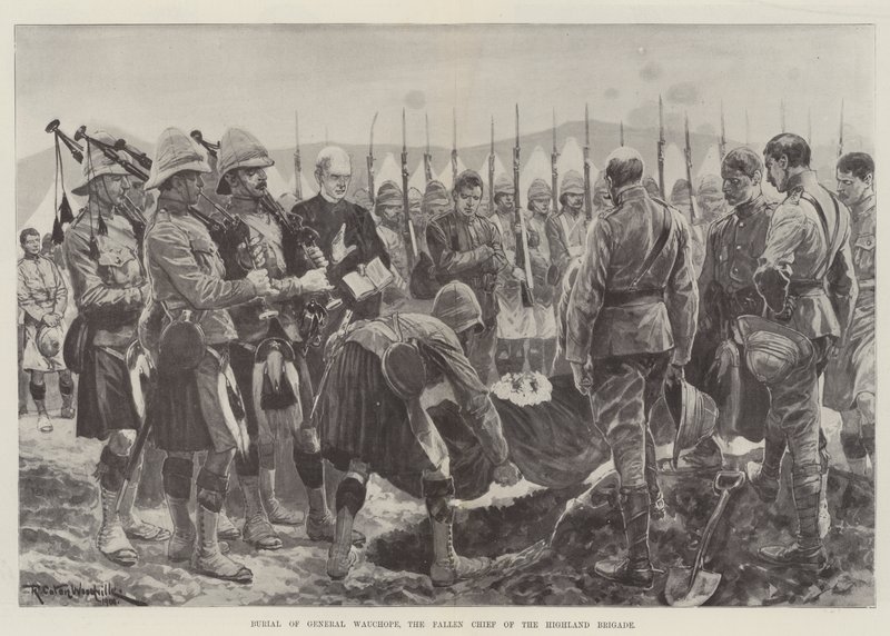 Begravning av general Wauchope, den fallne chefen för Highland Brigade av Richard Caton Woodville junior