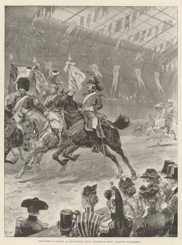 Festligheter till de ryska sjöofficerarnas ära i Paris, militärturnering av Richard Caton Woodville junior
