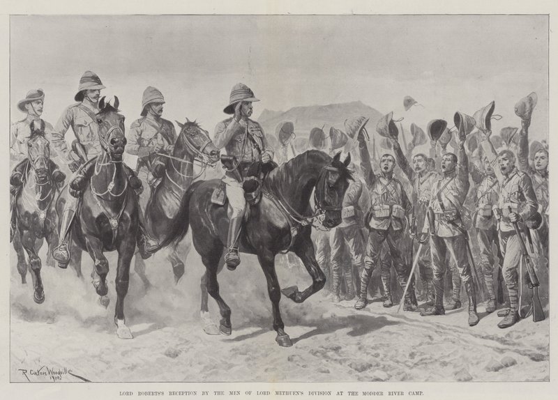 Lord Roberts mottagning av männen från Lord Methuens division vid Modder River Camp av Richard Caton Woodville junior