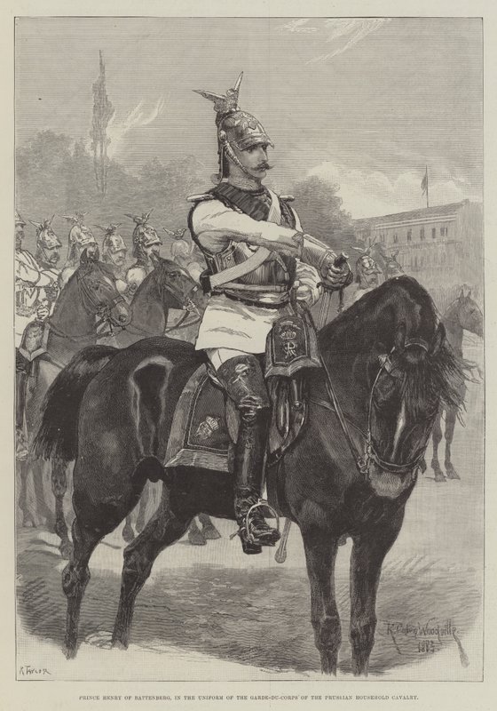 Prins Henrik av Battenberg, i uniformen av Garde-du-Corps av det preussiska hushållskavalleriet av Richard Caton Woodville junior