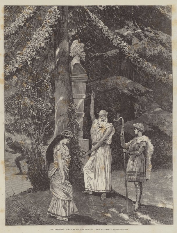 Pastoralen spelar på Coombe House, The Faithful Shepherdess av Richard Caton Woodville junior