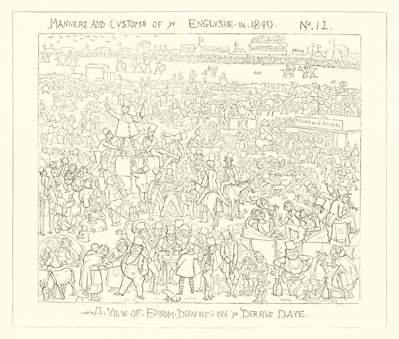 1849, Utsikt över Epsom Downs på Derbydagen av Richard Doyle