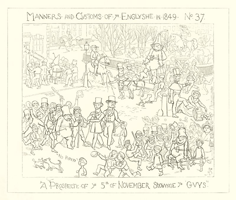 1849, En prospekt av den 5 november som visar killarna av Richard Doyle