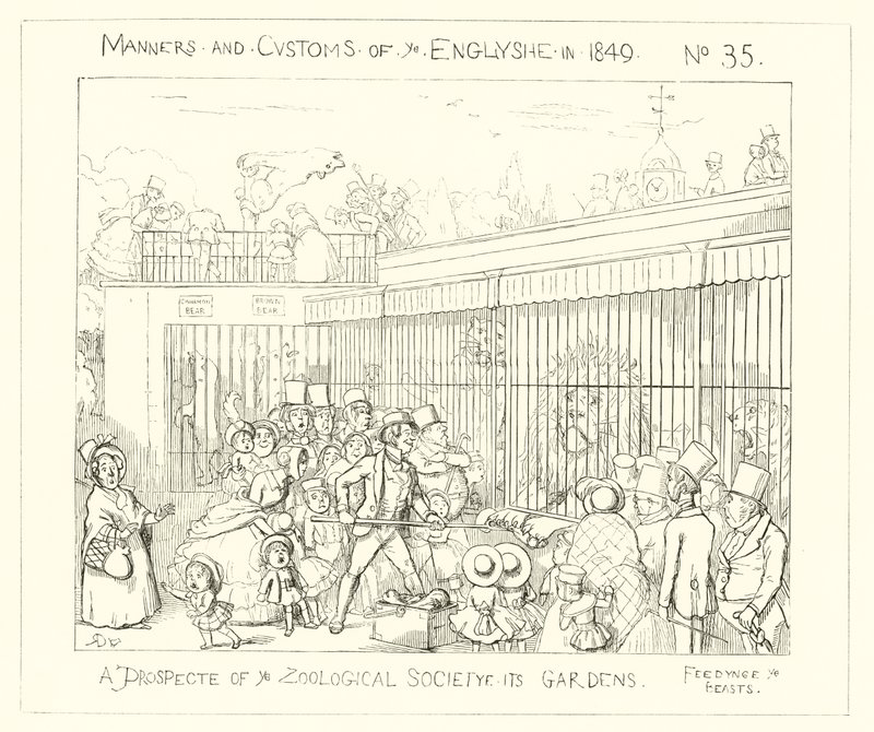 1849, En prospekt av Zoologiska föreningens trädgårdar av Richard Doyle