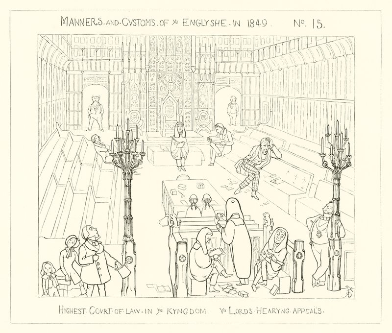 1849, högsta domstol i kungariket, The Lords hearing Appeals av Richard Doyle