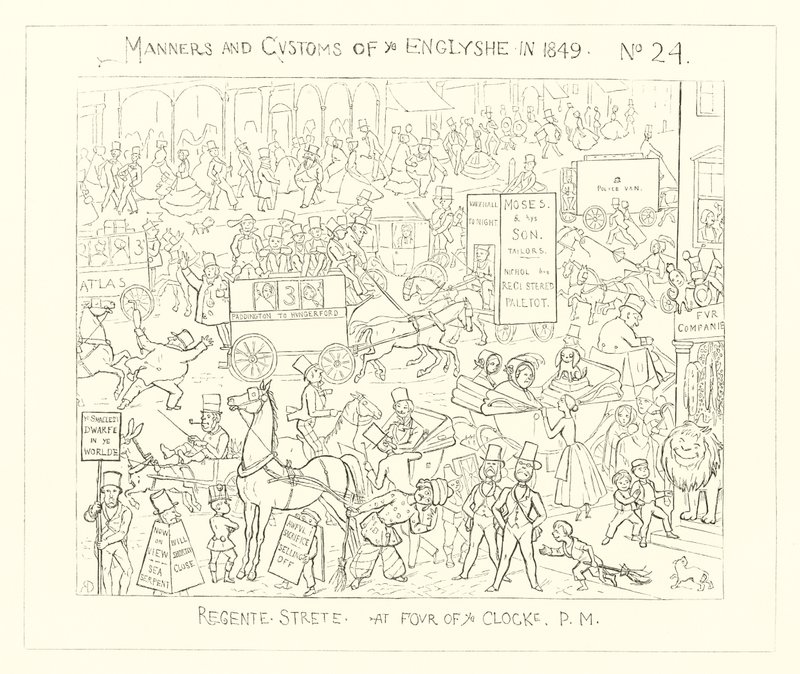 1849, Regent Street klockan fyra på eftermiddagen av Richard Doyle