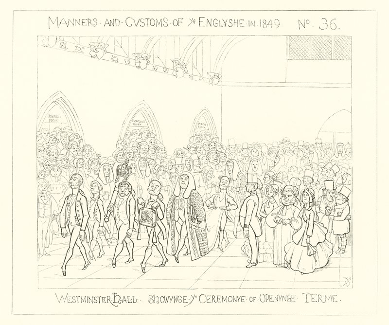 1849, Westminster Hall, öppningsceremonin av Richard Doyle