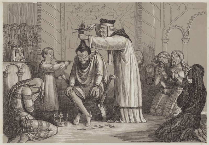 Barberös behandling av Henrik I, av en normandisk biskop (akvatint) av Richard Doyle