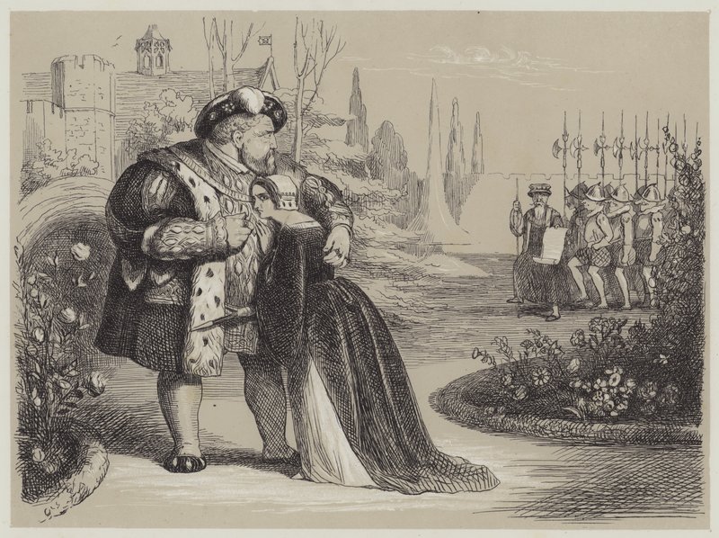 Kritiskt ögonblick i Catherine Parrs liv (akvatint) av Richard Doyle