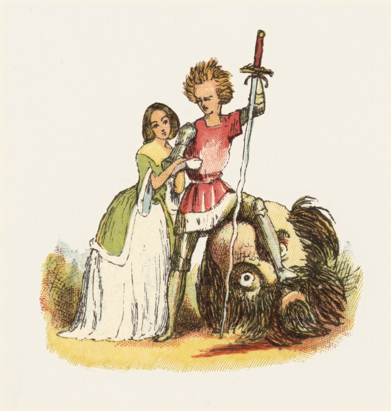 Illustration för Jack The Giant Killer (färg litho) av Richard Doyle