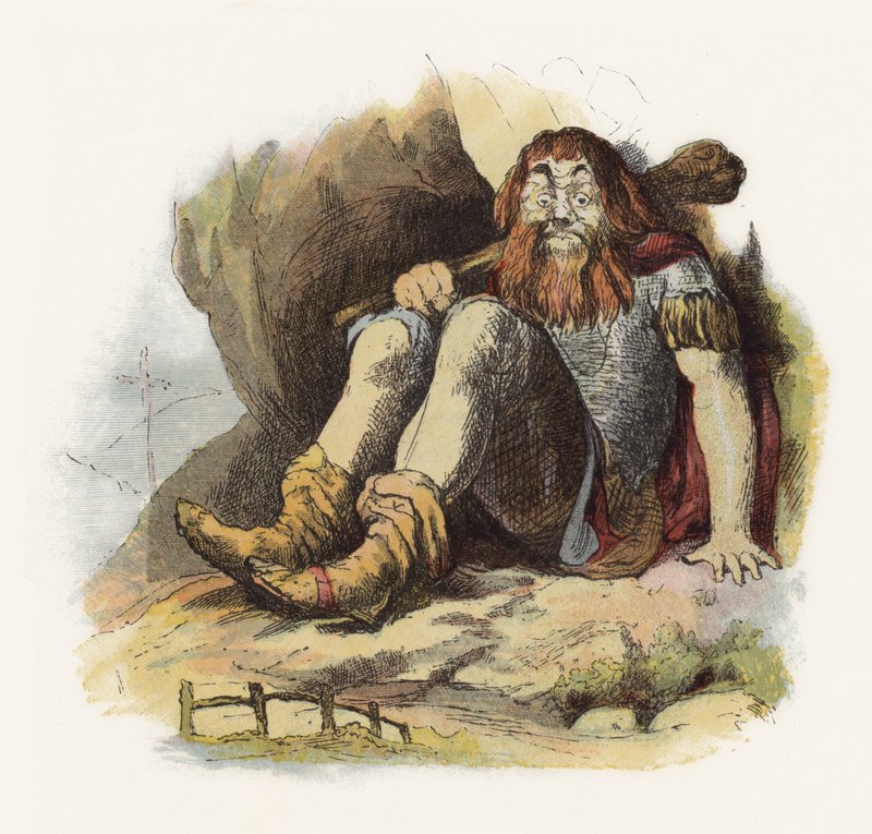 Illustration för Jack The Giant Killer (färg litho) av Richard Doyle