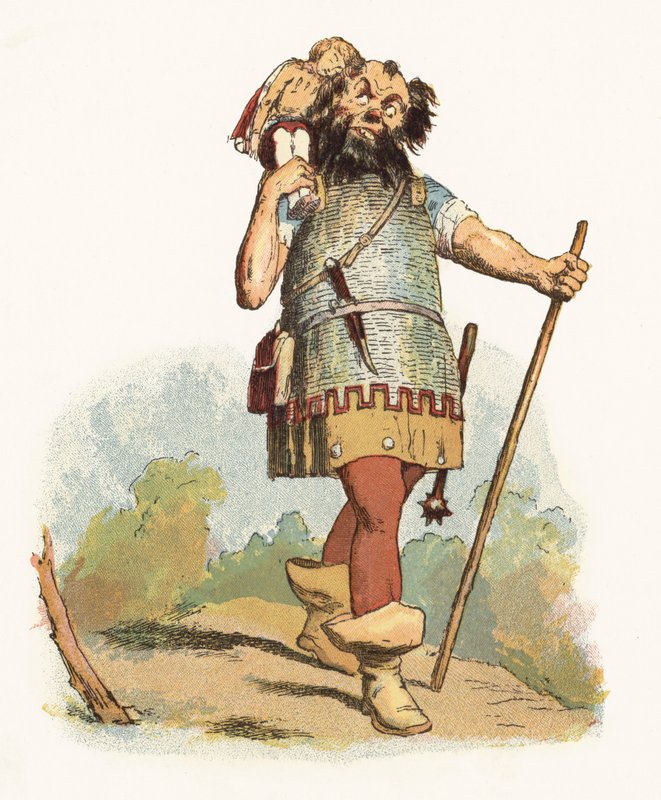 Illustration för Jack The Giant Killer (färg litho) av Richard Doyle