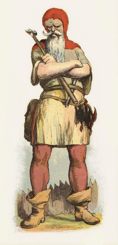 Illustration för Jack The Giant Killer (färg litho) av Richard Doyle