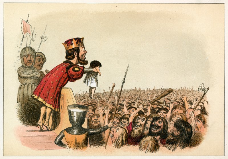 Kung Edward I presenterar sin son som prins av Wales av Richard Doyle