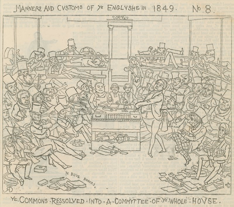 Engelsmännens seder och seder 1849: Commons beslutade sig för en kommitté för hela huset av Richard Doyle