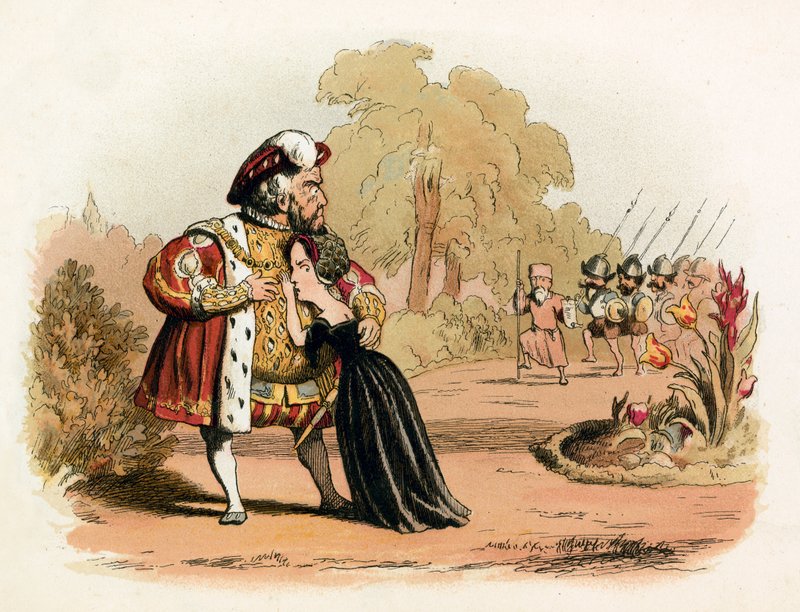 Drottning Katharine Parr undkom med nöd och näppe av Richard Doyle