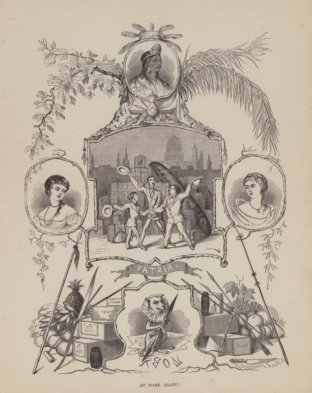 Sida från The American Tour of Mrs Brown, Jones and Robinson (gravyr) av Richard Doyle
