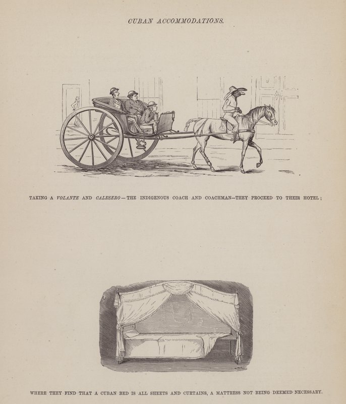 Sida från The American Tour of Mrs Brown, Jones and Robinson (gravyr) av Richard Doyle
