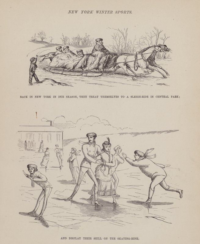 Sida från The American Tour of Mrs Brown, Jones and Robinson (gravyr) av Richard Doyle