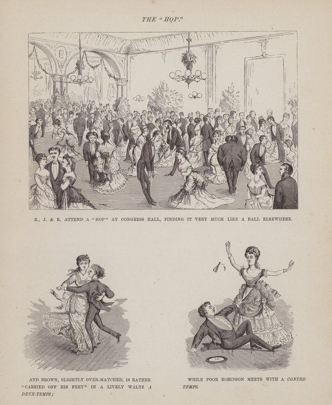 Sida från The American Tour of Mrs Brown, Jones and Robinson (gravyr) av Richard Doyle