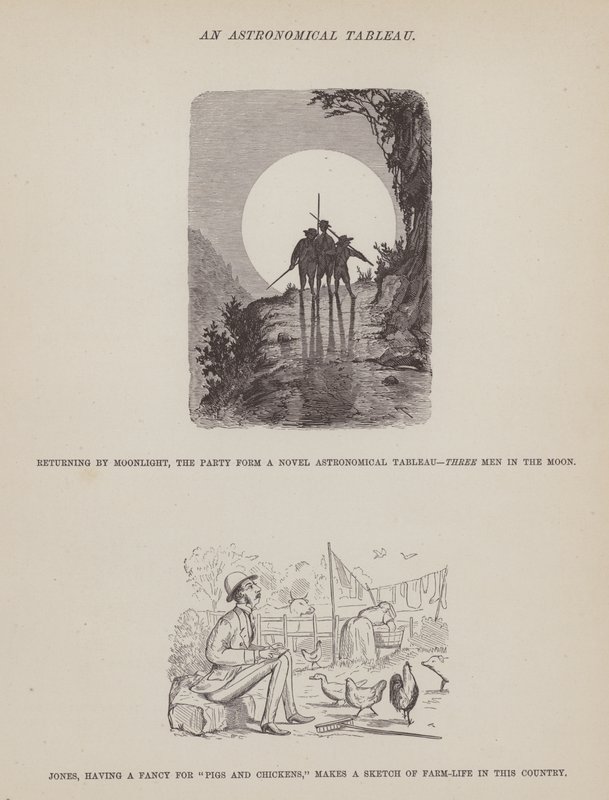 Sida från The American Tour of Mrs Brown, Jones and Robinson (gravyr) av Richard Doyle