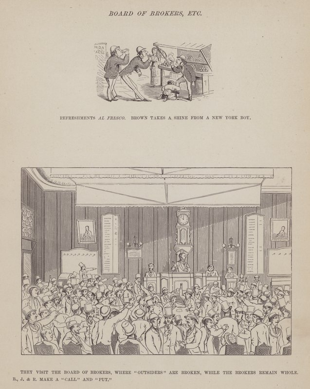 Sida från The American Tour of Mrs Brown, Jones and Robinson (gravyr) av Richard Doyle