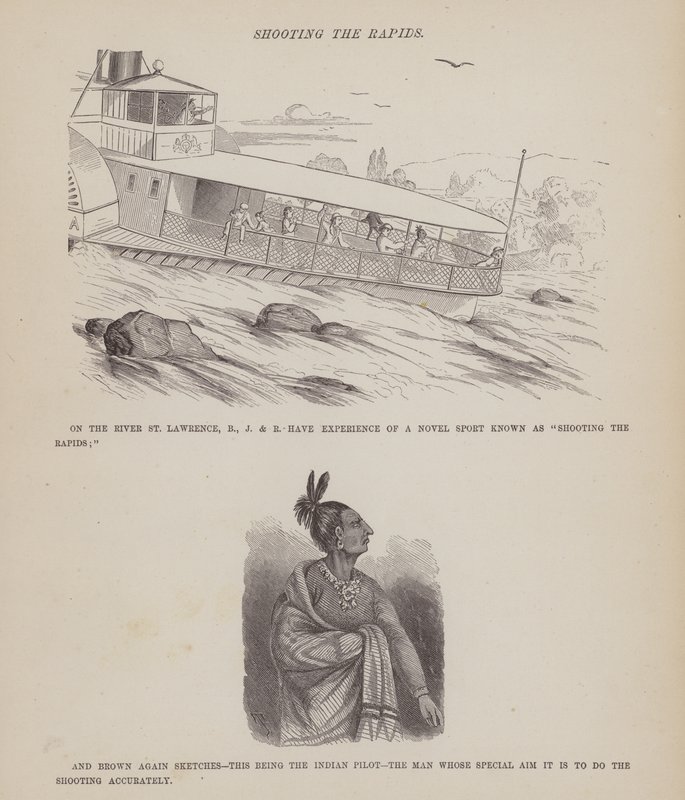 Sida från The American Tour of Mrs Brown, Jones and Robinson (gravyr) av Richard Doyle