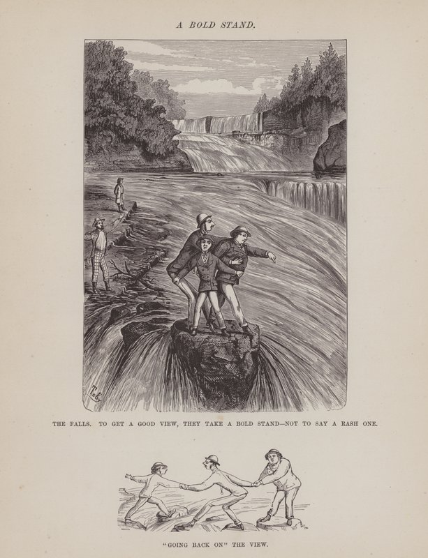 Sida från The American Tour of Mrs Brown, Jones and Robinson (gravyr) av Richard Doyle