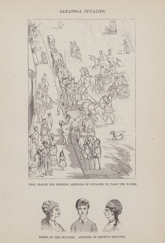 Sida från The American Tour of Mrs Brown, Jones and Robinson (gravyr) av Richard Doyle