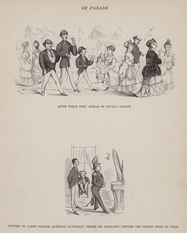 Sida från The American Tour of Mrs Brown, Jones and Robinson (gravyr) av Richard Doyle