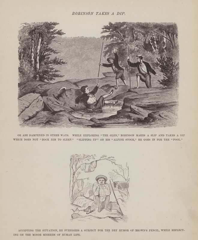 Sida från The American Tour of Mrs Brown, Jones and Robinson (gravyr) av Richard Doyle