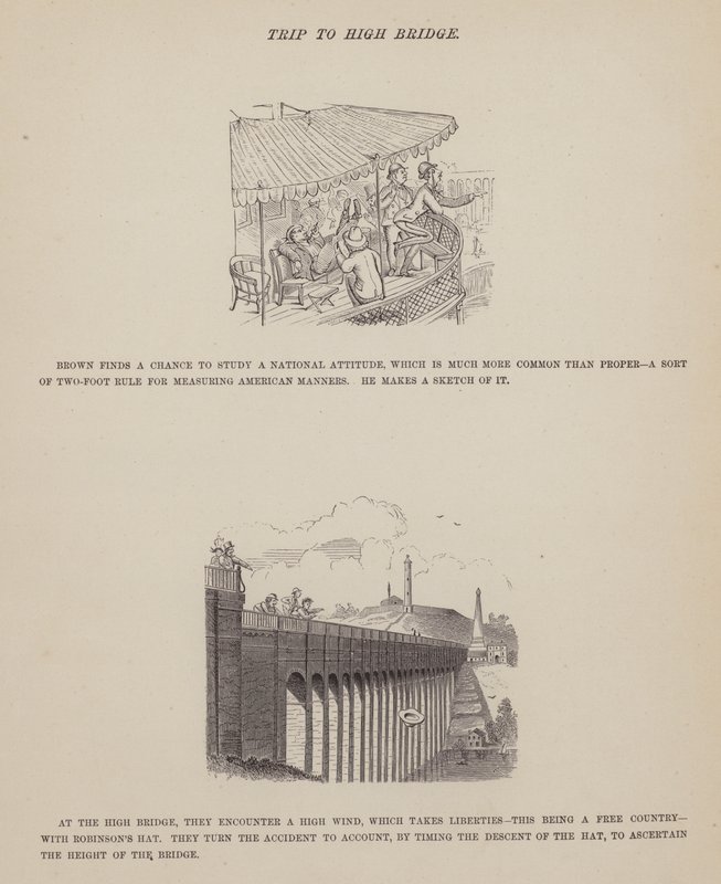 Sida från The American Tour of Mrs Brown, Jones and Robinson (gravyr) av Richard Doyle