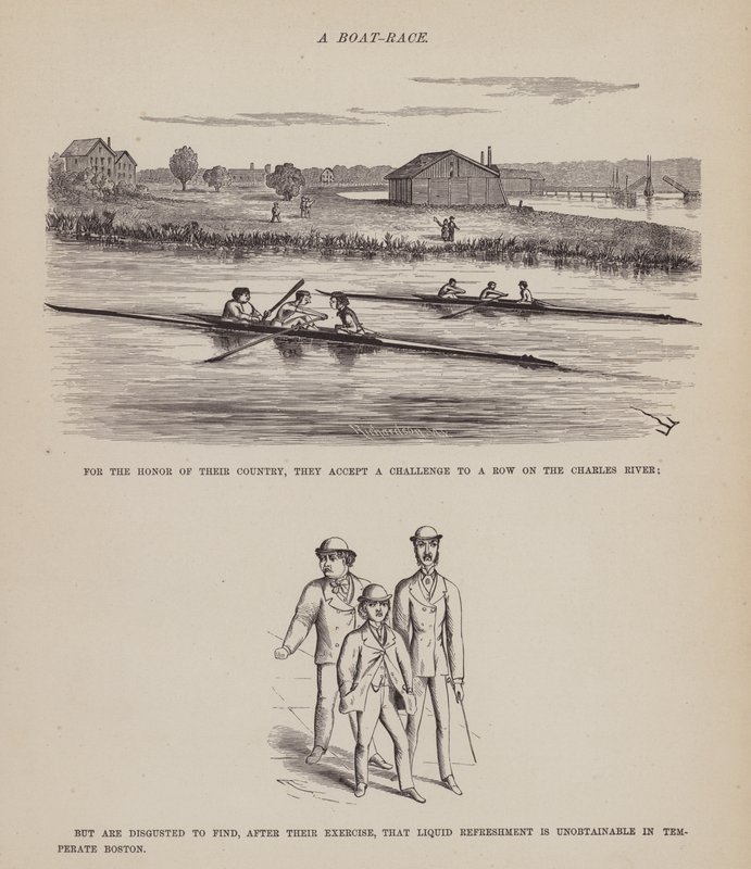 Sida från The American Tour of Mrs Brown, Jones and Robinson (gravyr) av Richard Doyle
