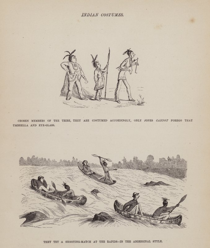 Sida från The American Tour of Mrs Brown, Jones and Robinson (gravyr) av Richard Doyle