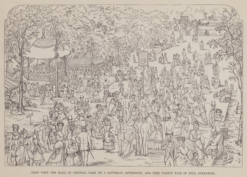 Sida från The American Tour of Mrs Brown, Jones and Robinson (gravyr) av Richard Doyle