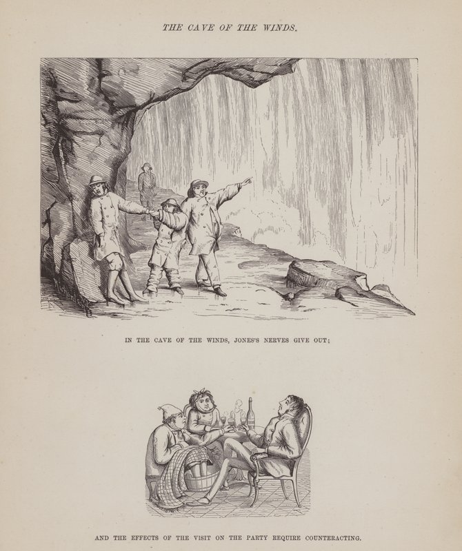 Sida från The American Tour of Mrs Brown, Jones and Robinson (gravyr) av Richard Doyle