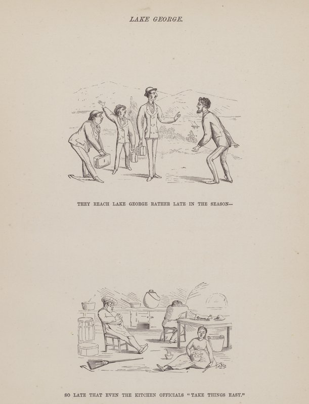 Sida från The American Tour of Mrs Brown, Jones and Robinson (gravyr) av Richard Doyle