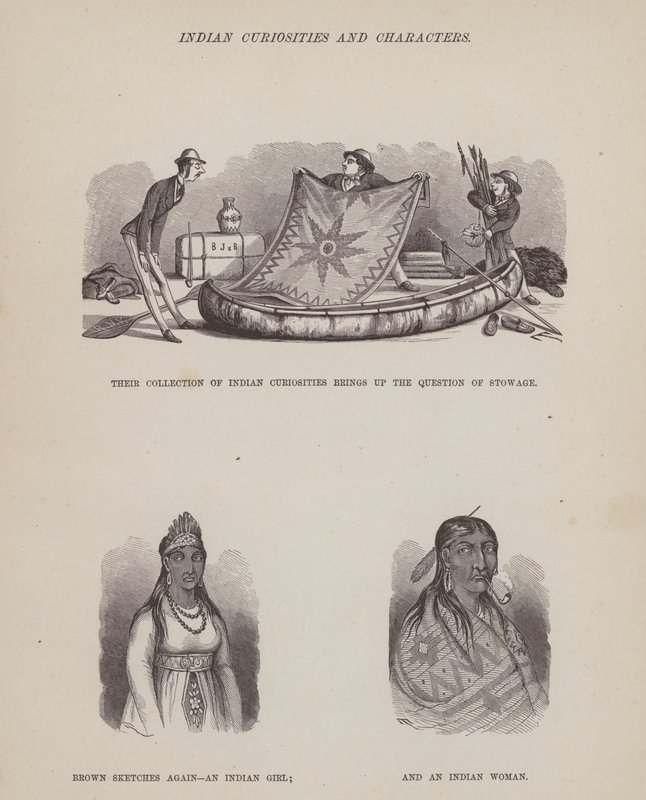 Sida från The American Tour of Mrs Brown, Jones and Robinson (gravyr) av Richard Doyle
