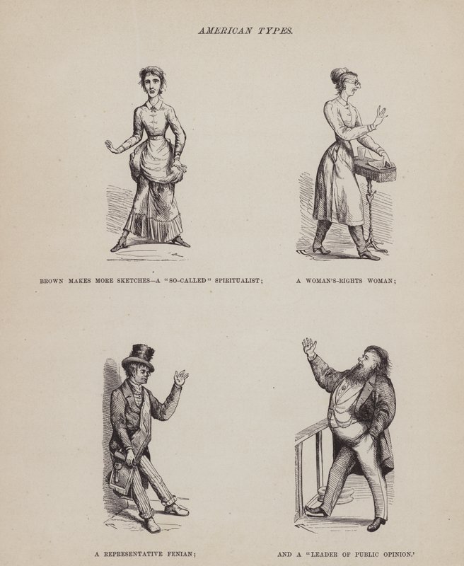 Sida från The American Tour of Mrs Brown, Jones and Robinson (gravyr) av Richard Doyle