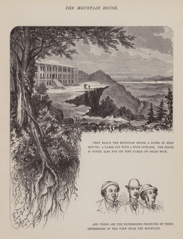 Sida från The American Tour of Mrs Brown, Jones and Robinson (gravyr) av Richard Doyle