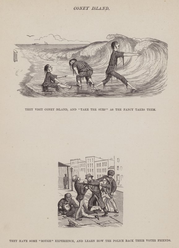 Sida från The American Tour of Mrs Brown, Jones and Robinson (gravyr) av Richard Doyle