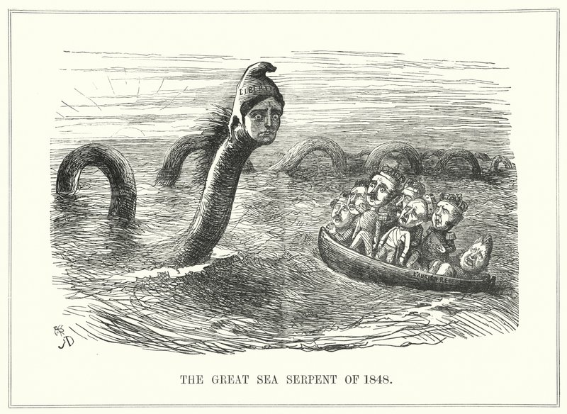 Punch cartoon: Revolutions of 1848 (gravyr) av Richard Doyle