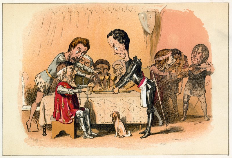 Den svarte prinsen väntar på sin fånge kung John av Richard Doyle