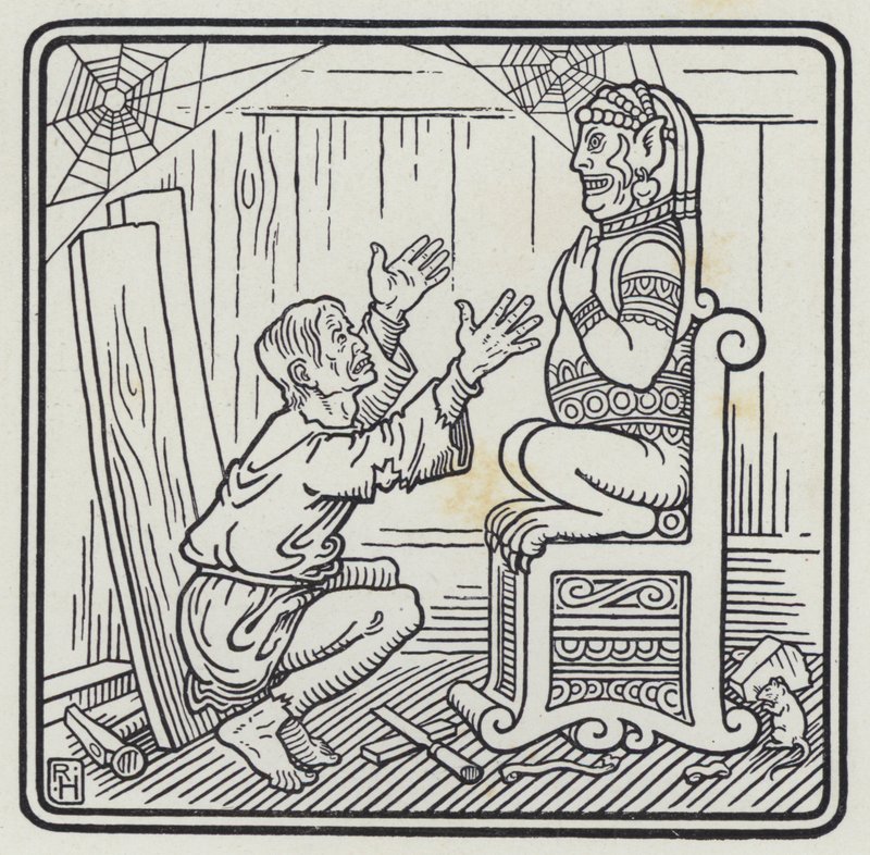Mannen och träguden (gravyr) av Richard Heighway