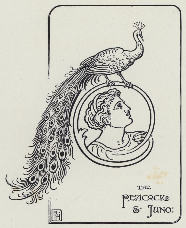 Påfågeln och Juno (gravyr) av Richard Heighway