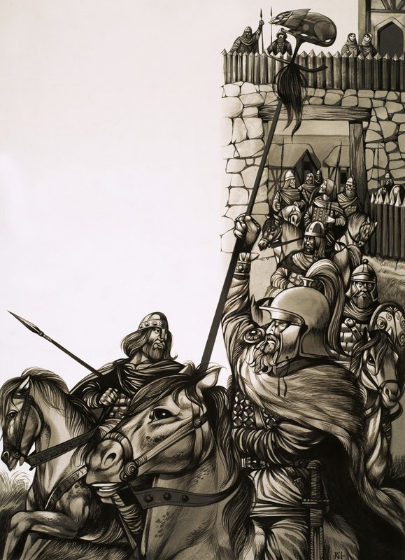 Camelot, slottet där kung Arthur och hans riddare av det runda bordet bodde av Richard Hook