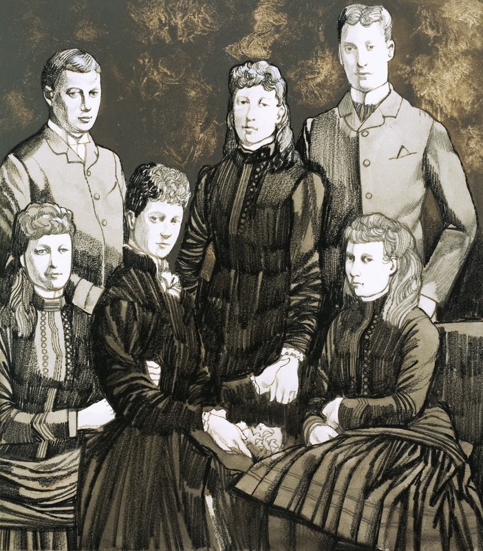 Prinsessan Alexandra av Danmark, hustru till kung Edward, och hennes familj med fem barn av Richard Hook