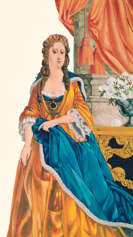 Drottning Anne (färglitografi) av Richard Hook